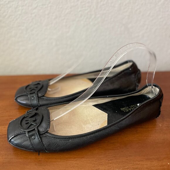 Michael Kors Womens Black Leather Fulton Moc Ballerina Ballet Flats Size 8.5M - Picture 1 of 14